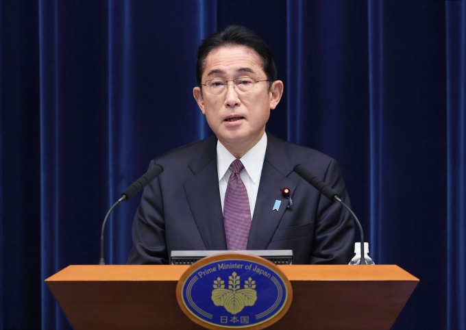 （写真）12月16日、防衛政策の転換を発表する岸田首相